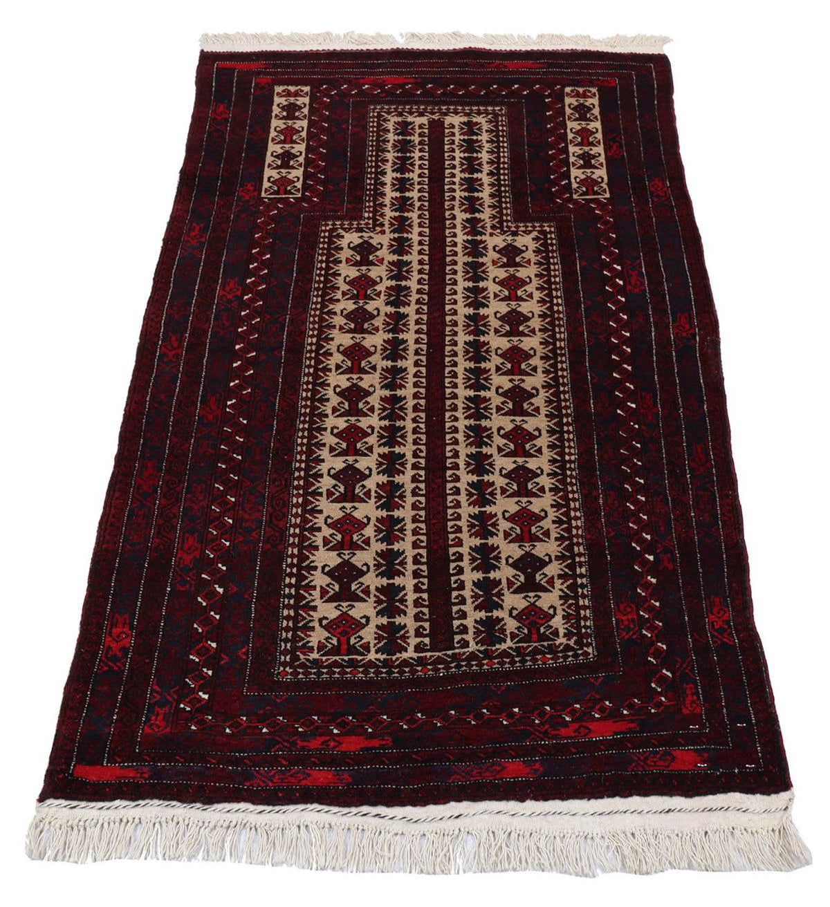 Afghan Rug - 150 x 95 cm - dark red