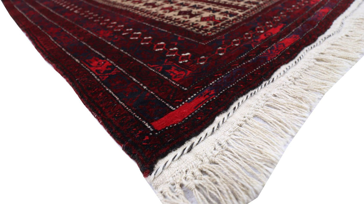 Afghan Rug - 150 x 95 cm - dark red