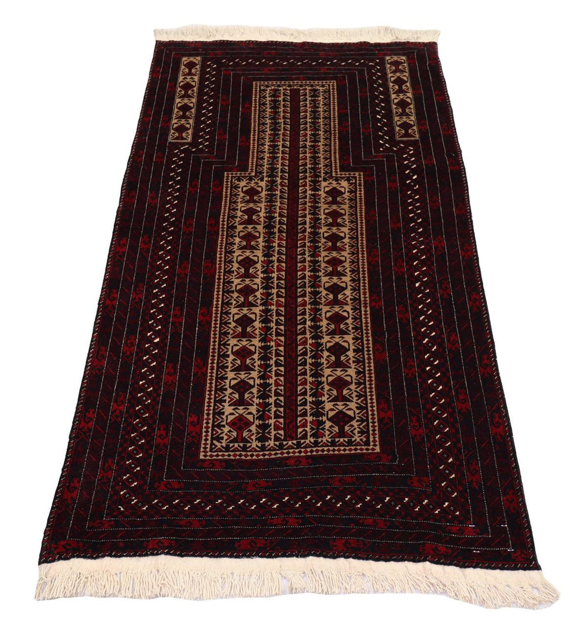 Afghan Rug - 150 x 95 cm - dark red