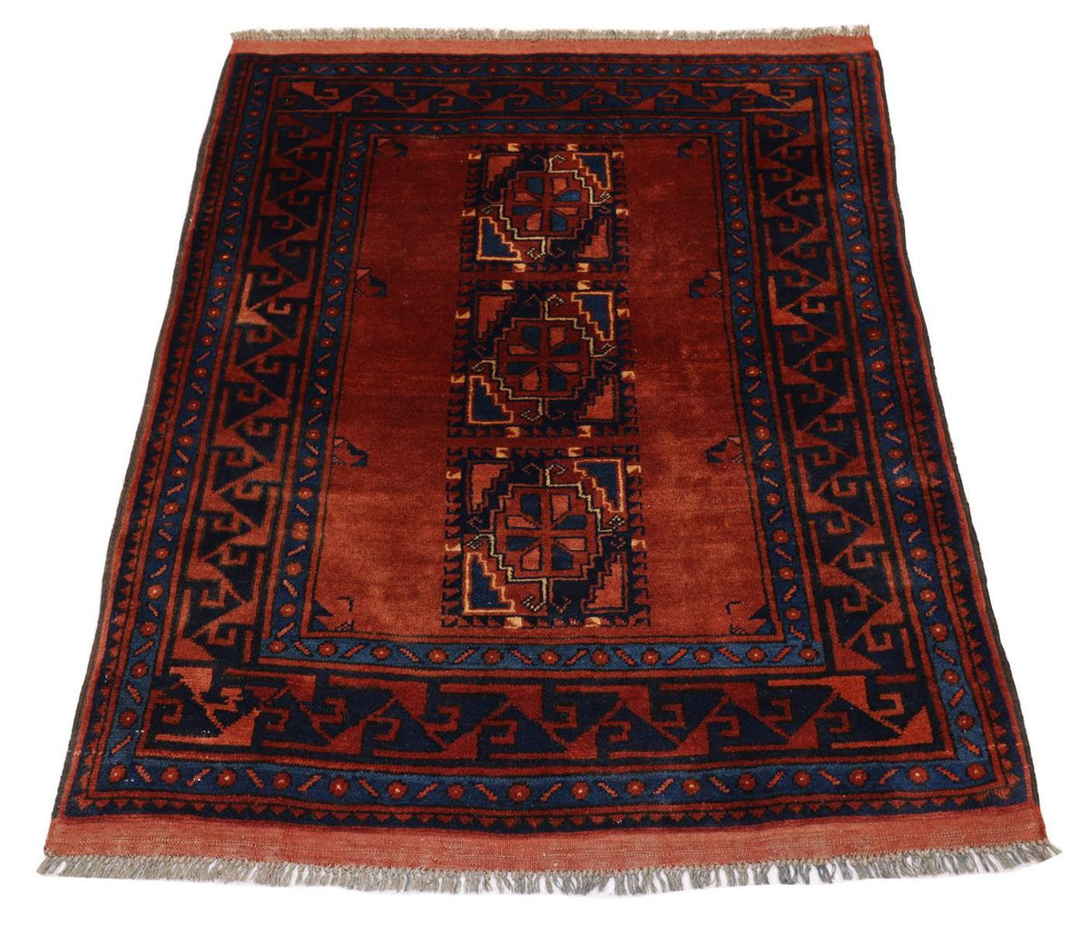 Afghan Rug - 115 x 94 cm - rust