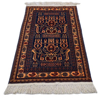 Afghan Rug - 144 x 95 cm - dark blue