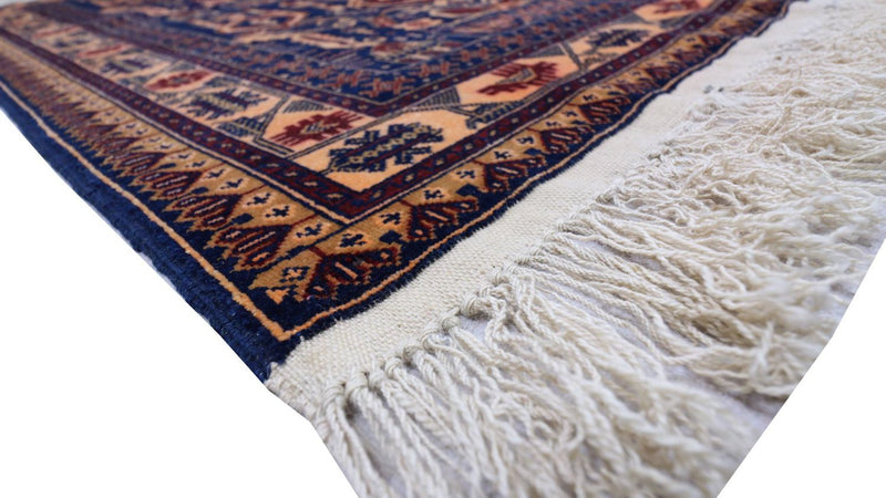 Afghan Rug - 144 x 95 cm - dark blue