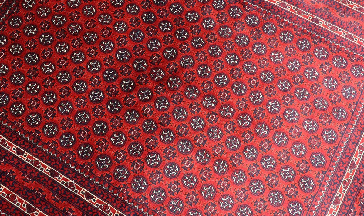 Afghan Rug - 196 x 147 cm - dark red