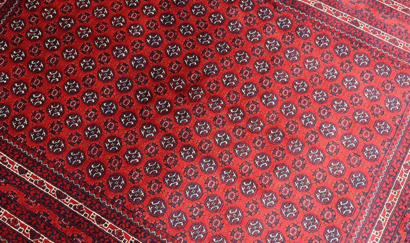 Afghan Rug - 196 x 147 cm - dark red