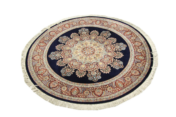 Chinese Rug round  - 184 x 184 cm - blue