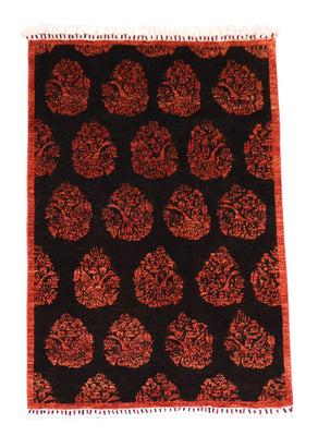 Afghan Rug - 180 x 127 cm - dark red