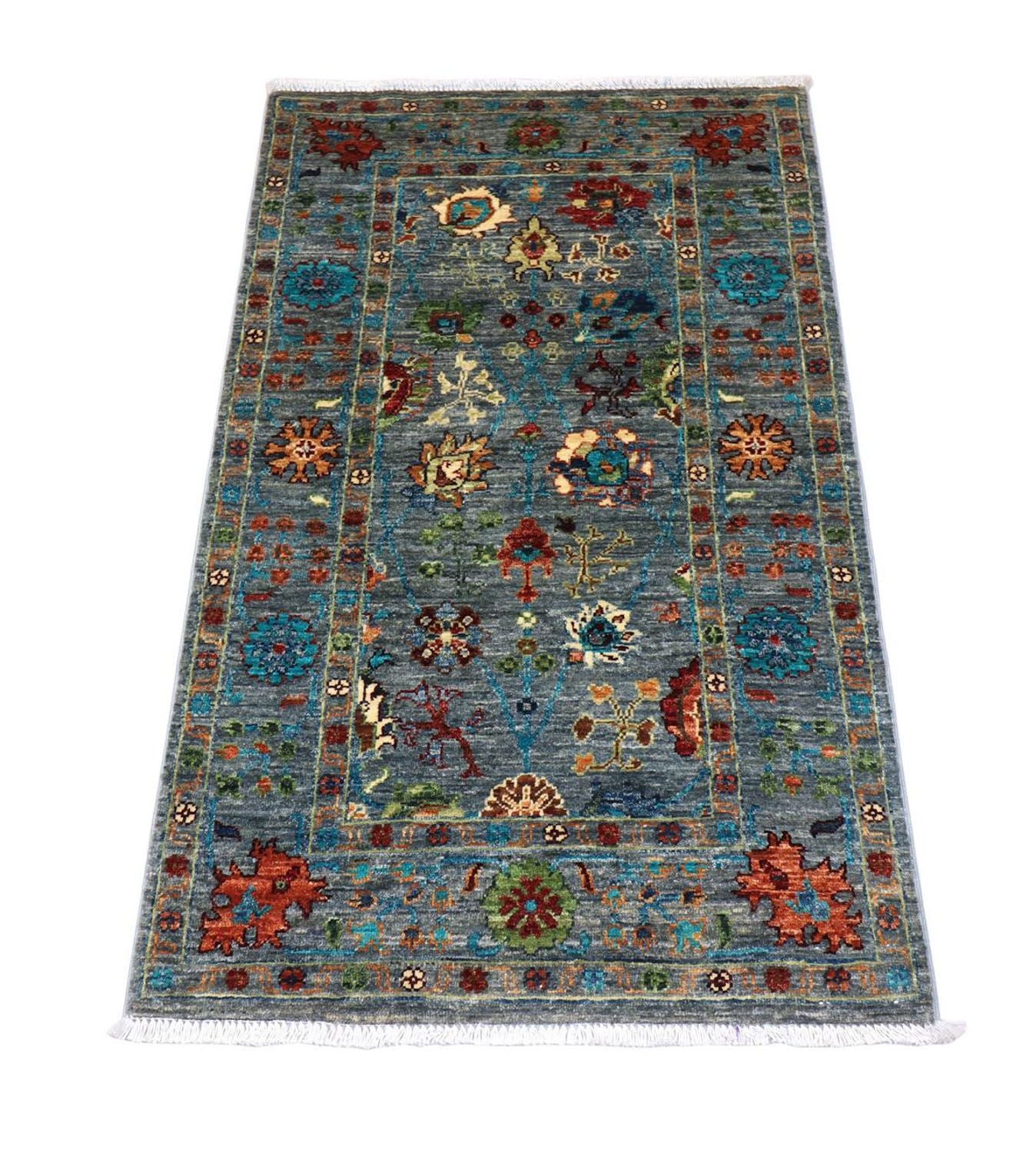 Ziegler Teppich 132 x 81 cm - seeblau