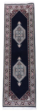 Perserteppich - Bidjar 253 x 79 cm - dunkelblau