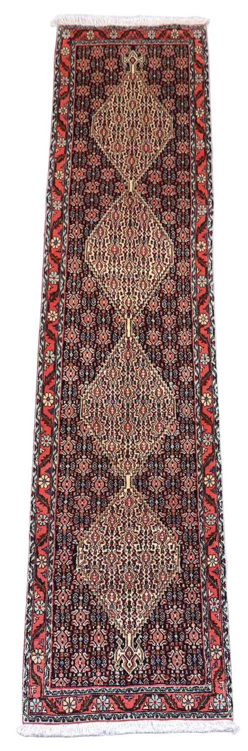 Perserteppich - Bidjar 288 x 69 cm - dunkelblau