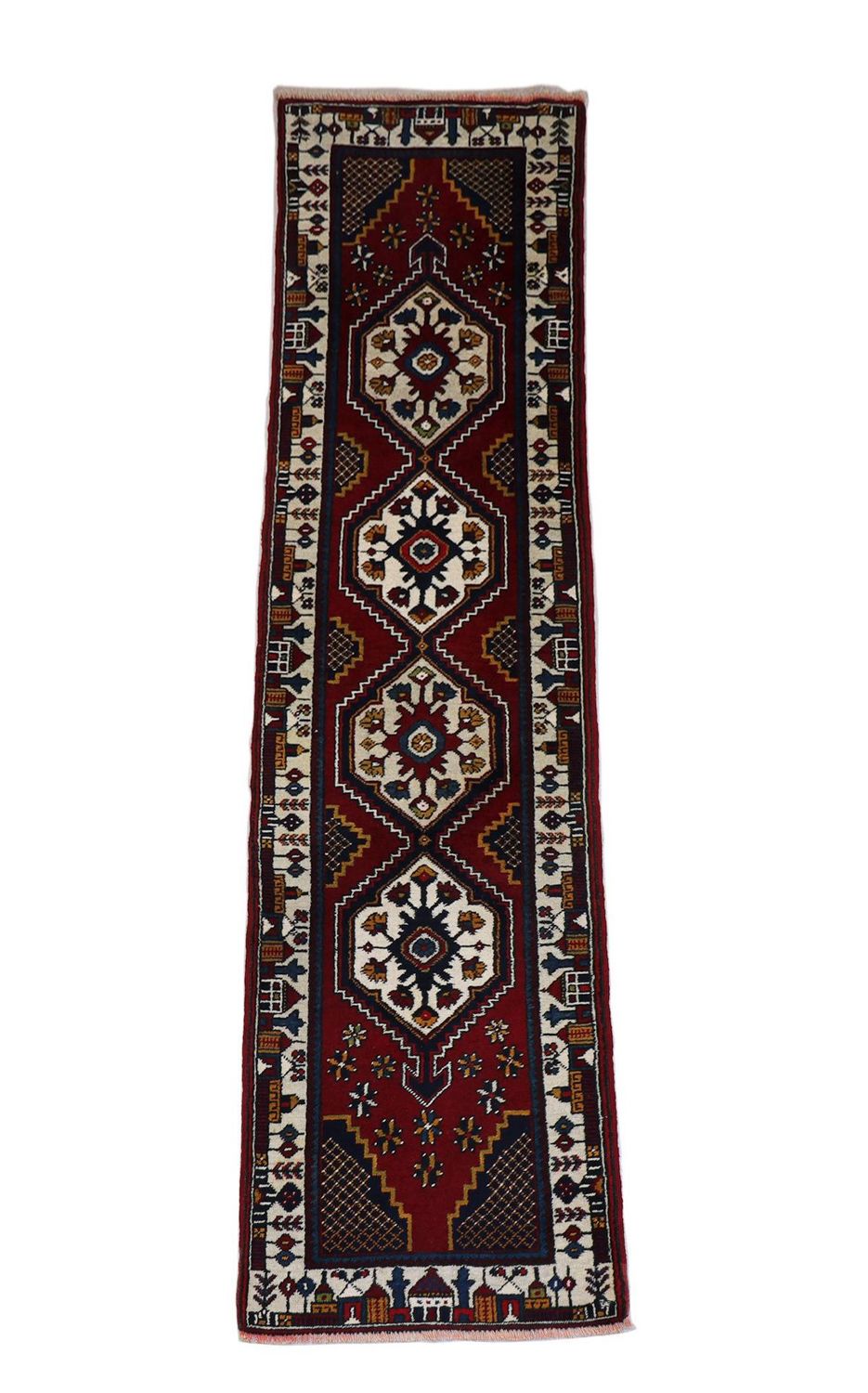 Runner Turkaman Rug - 290 x 71 cm - red