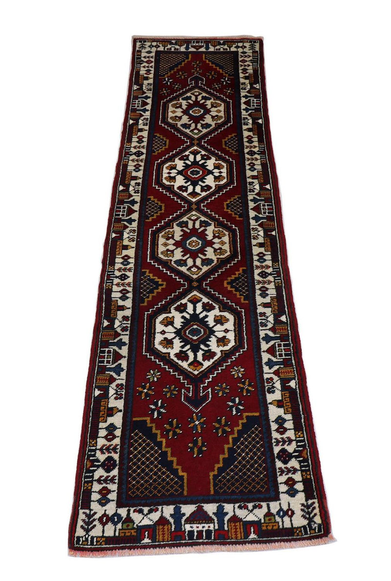 Runner Turkaman Rug - 290 x 71 cm - red