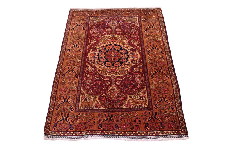 Silk Rug - Afghan Silk - 154 x 115 cm - red