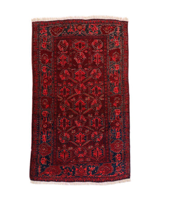 Afghan Rug - 119 x 76 cm - dark red