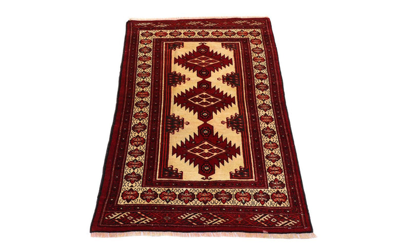 Afghan Rug - 127 x 89 cm - dark red