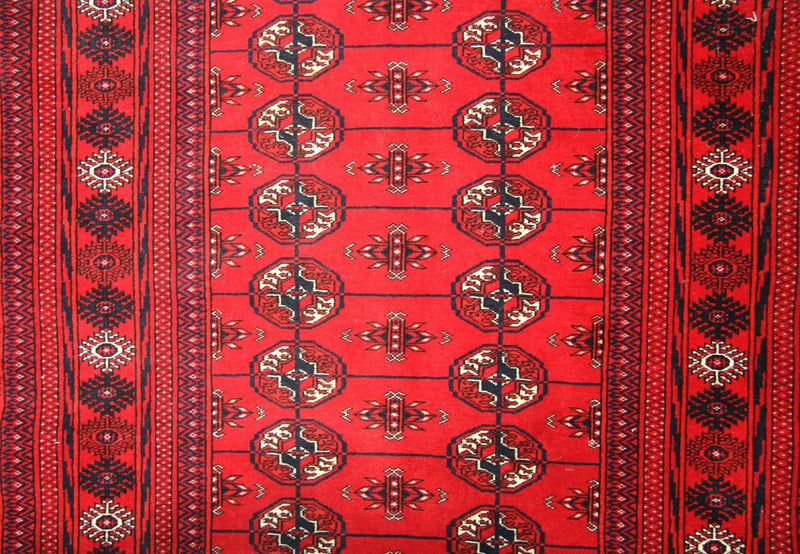 Runner Afghan Rug - Bukhara - 352 x 96 cm - red