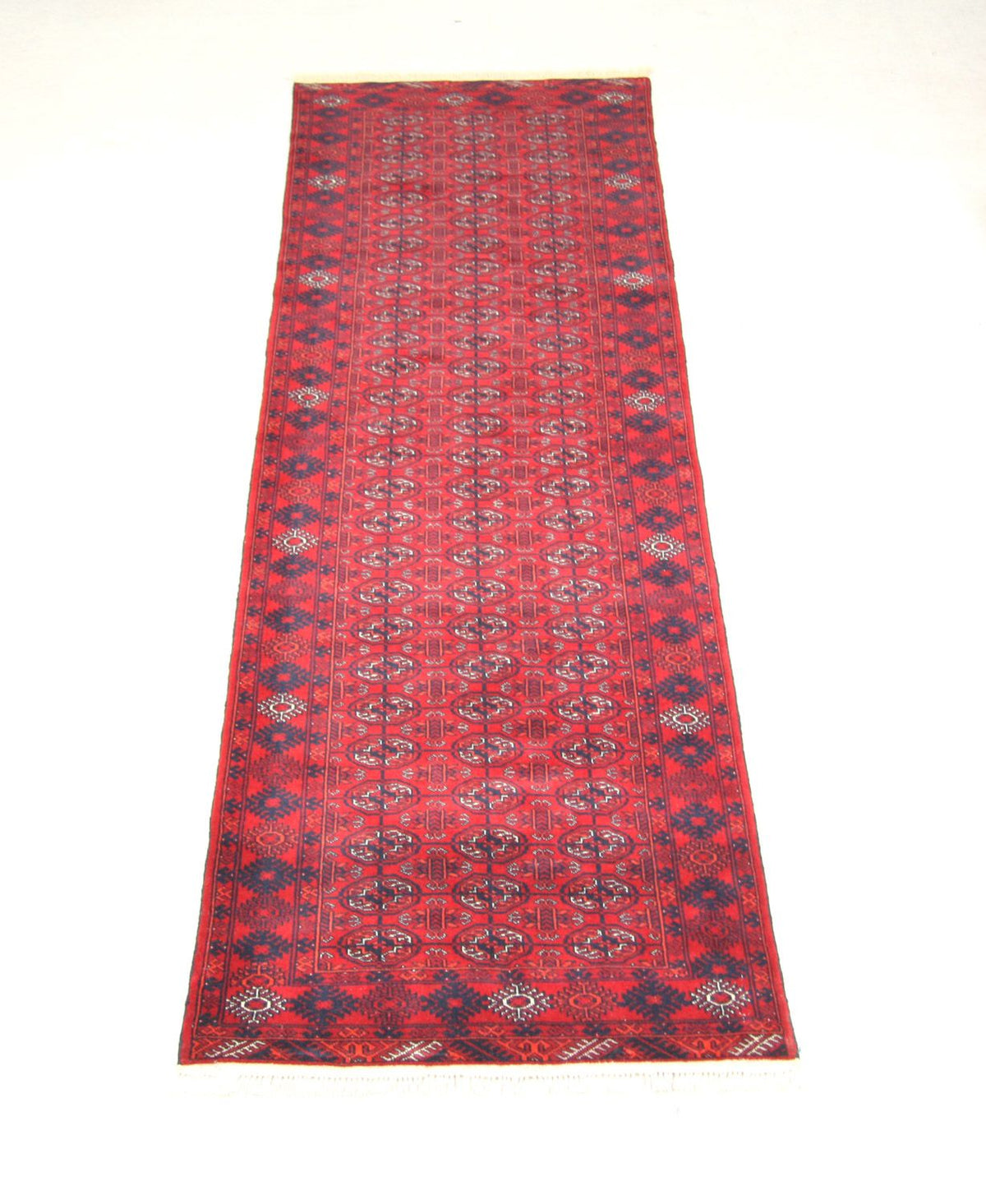 Runner Afghan Rug - Bukhara - 290 x 81 cm - red
