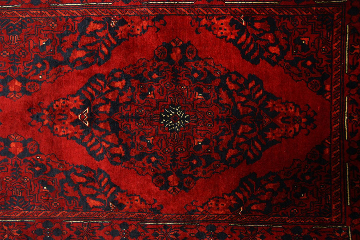 Runner Afghan Rug - 287 x 77 cm - red