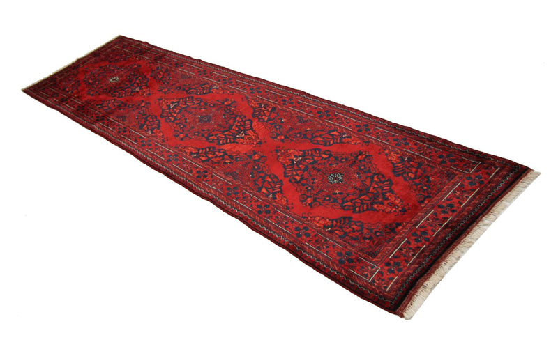 Runner Afghan Rug - 287 x 77 cm - red