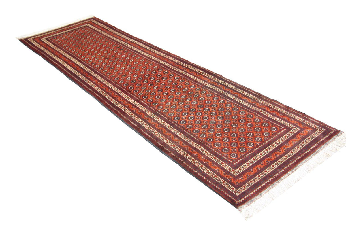 Runner Afghan Rug - Bukhara - 290 x 89 cm - red