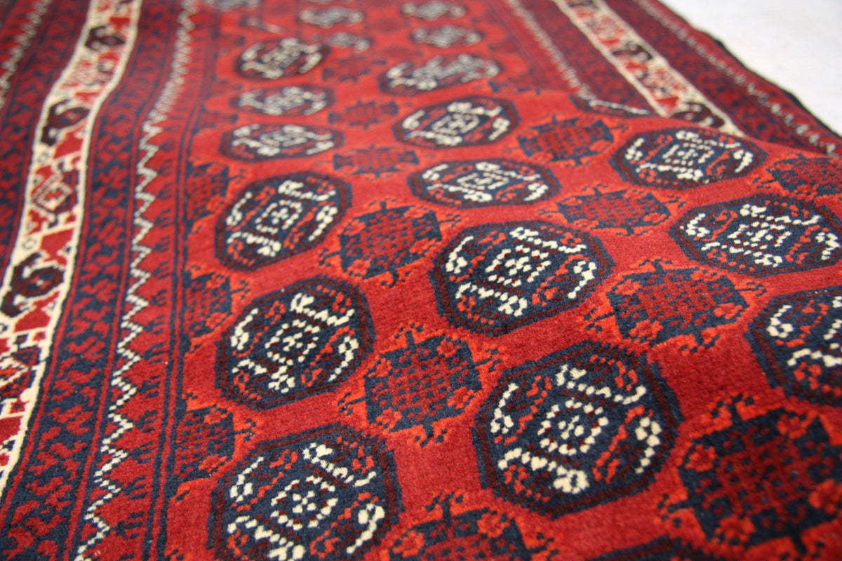 Runner Afghan Rug - Bukhara - 258 x 87 cm - red