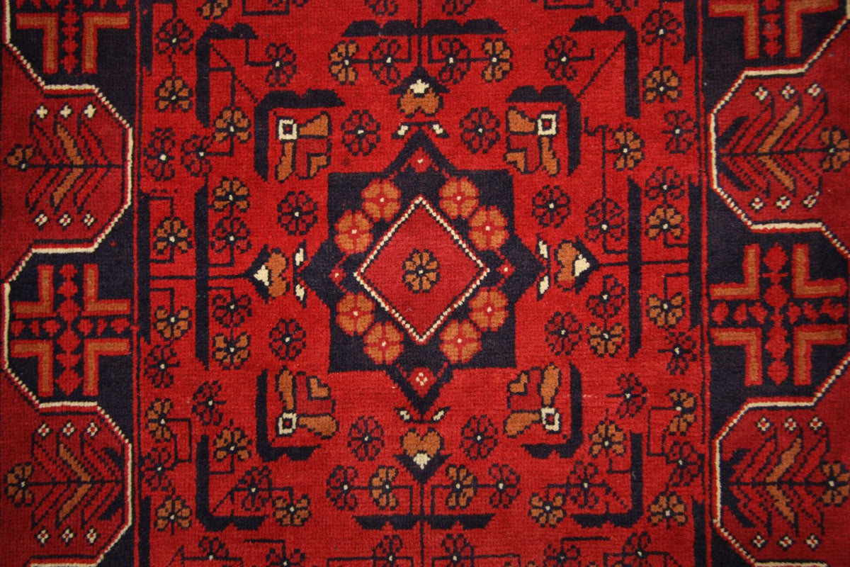 Runner Afghan Rug - Kunduz - 286 x 75 cm - red