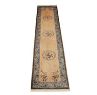 Runner Silk Rug - Chinese Silk - 337 x 70 cm - multicolored