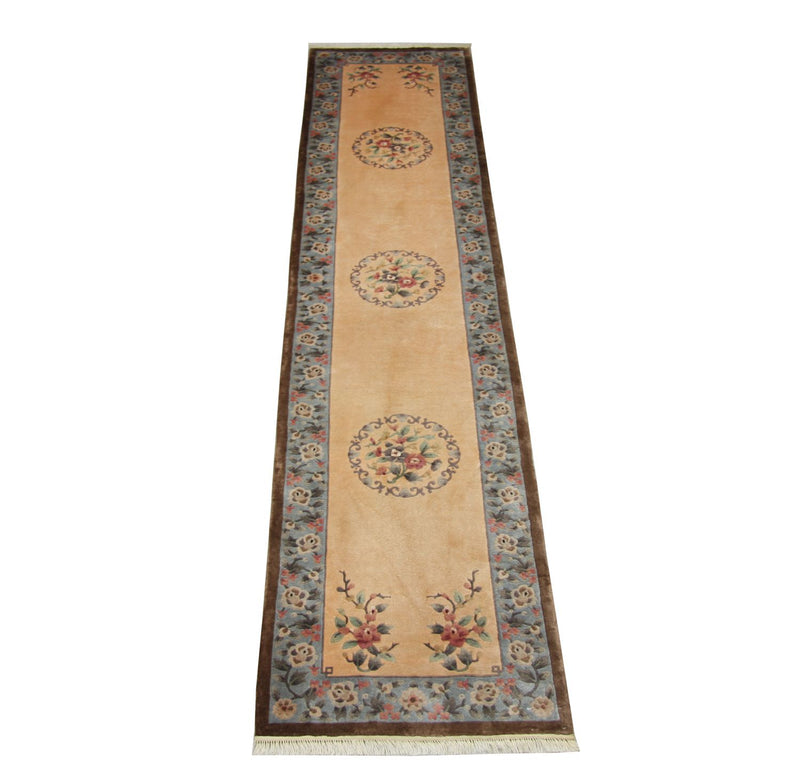 Runner Silk Rug - Chinese Silk - 337 x 70 cm - multicolored