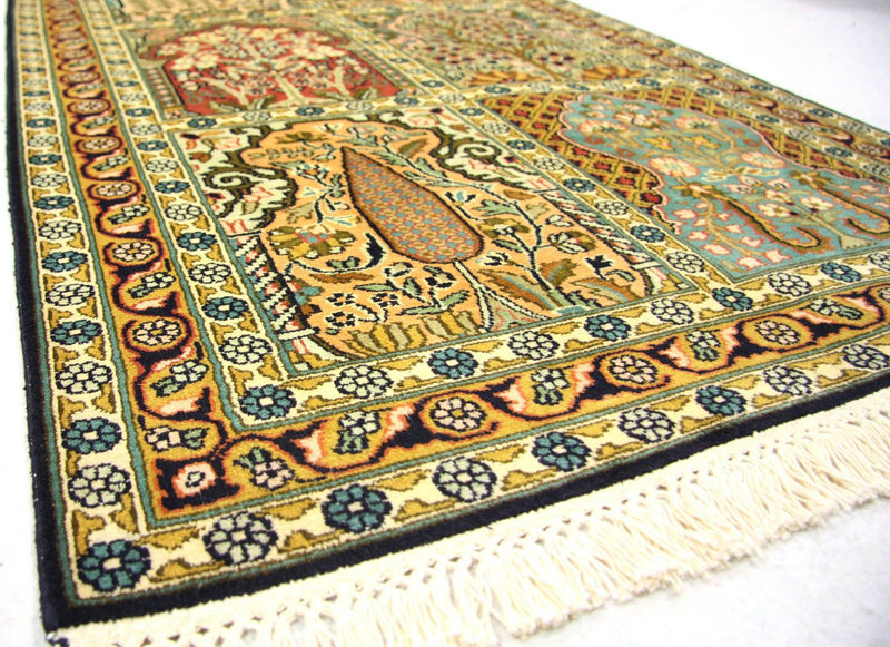 Runner Silk Rug - Kashmir Silk - 298 x 82 cm - multicolored