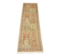 Runner Silk Rug - Kashmir Silk - 292 x 79 cm - brown