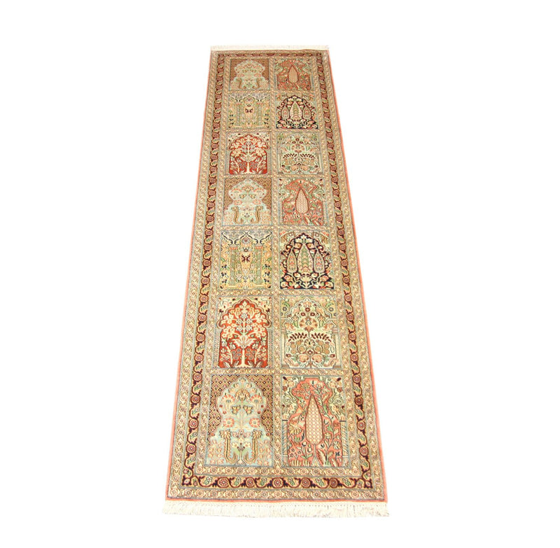 Runner Silk Rug - Kashmir Silk - 307 x 78 cm - multicolored