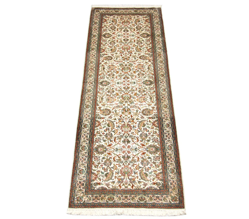 Runner Silk Rug - Kashmir Silk - 250 x 80 cm - beige