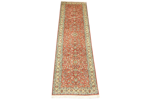 Runner Silk Rug - Kashmir Silk - 292 x 78 cm - orange
