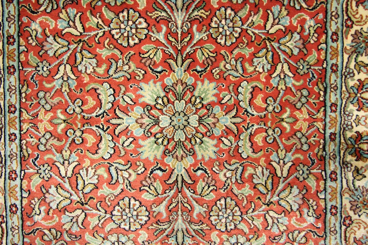 Runner Silk Rug - Kashmir Silk - 292 x 78 cm - orange