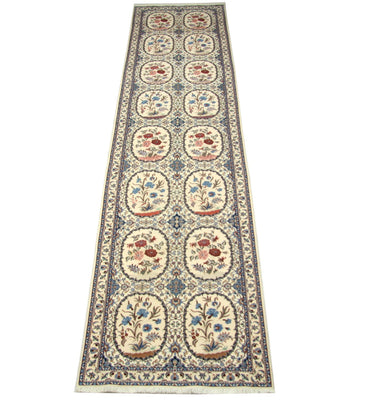 Runner Perser Rug - Nain - Premium - 400 x 96 cm - natural white