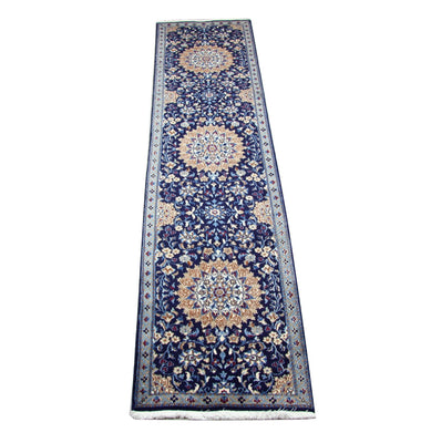 Runner Perser Rug - Nain - 340 x 80 cm - blue