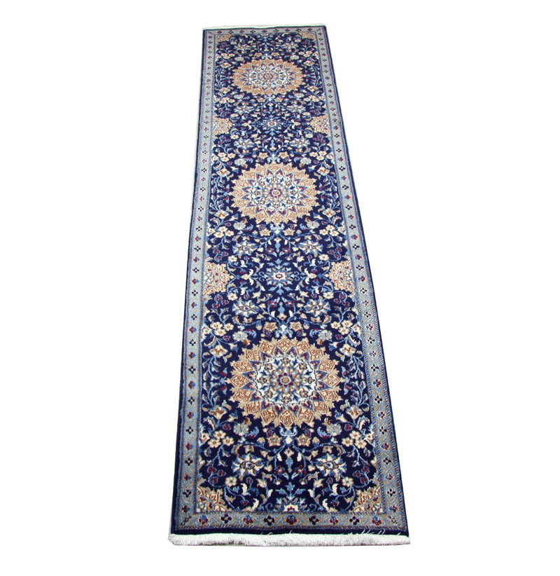 Runner Perser Rug - Nain - 340 x 80 cm - blue