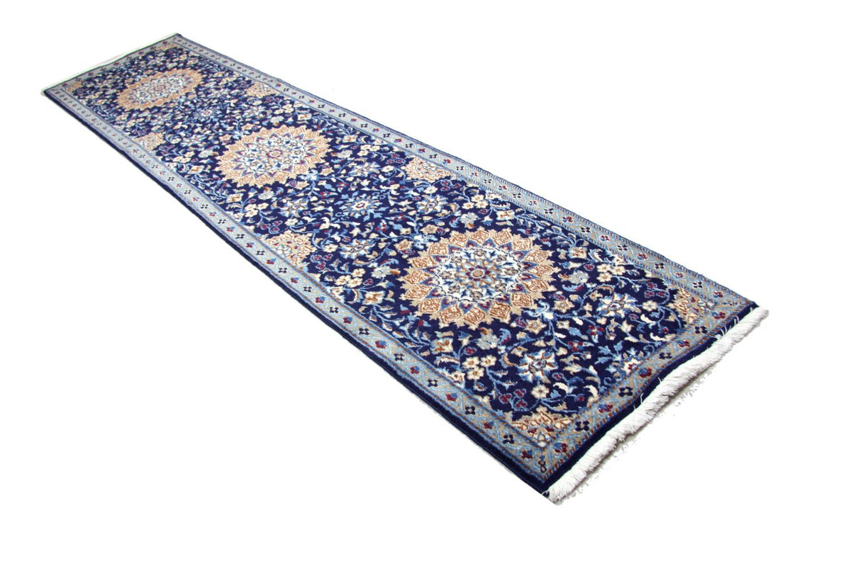 Runner Perser Rug - Nain - 340 x 80 cm - blue