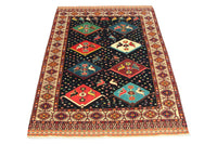 Turkaman Rug square  - 158 x 132 cm - blue