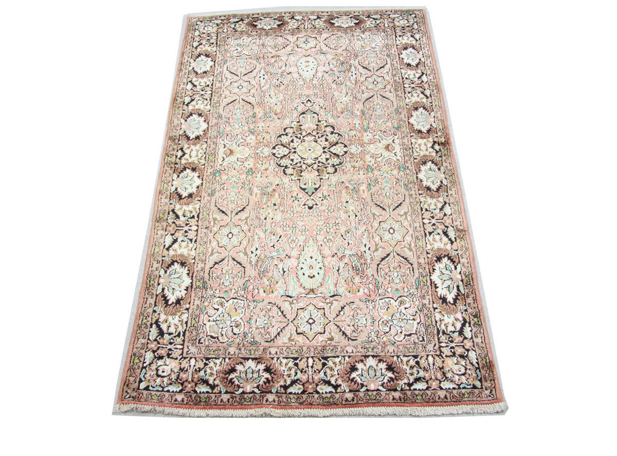 Silk Rug - Kashmir Silk - 164 x 91 cm - brown