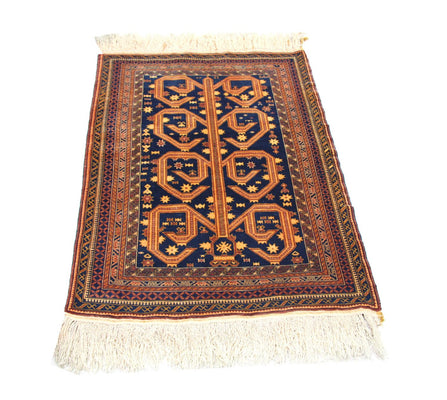 Afghan Rug - 140 x 95 cm - blue