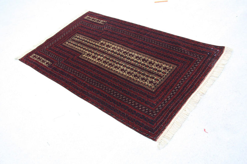 Afghan Rug - 142 x 90 cm - brown