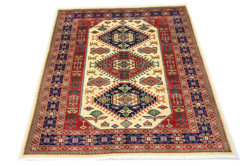 Afghan Rug - 194 x 146 cm - beige