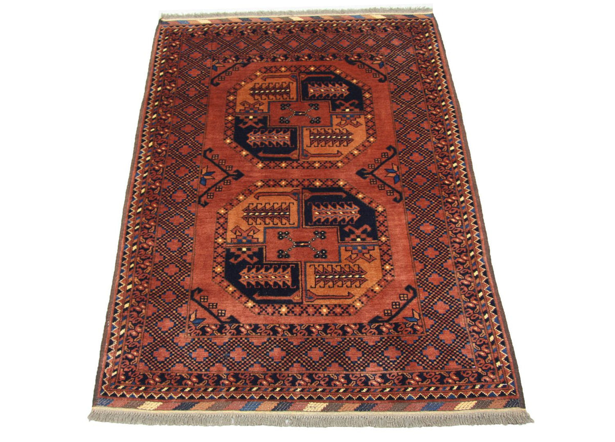 Afghan Rug - 142 x 104 cm - brown