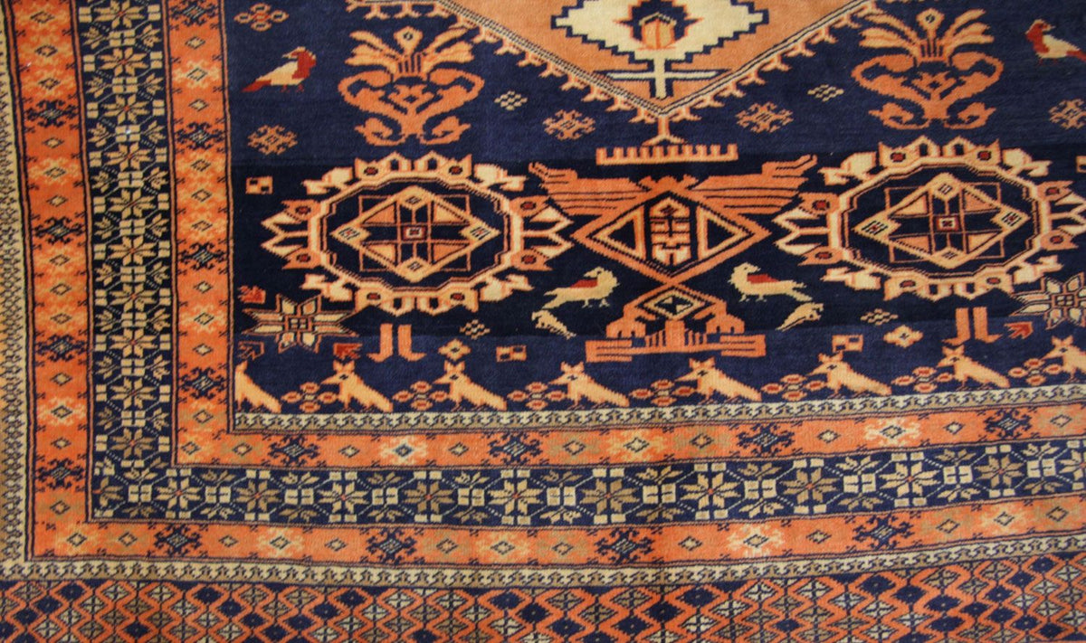 Afghan Rug - 129 x 107 cm - blue