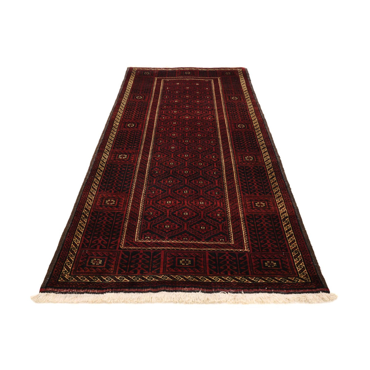 Runner Belutsch Rug - 203 x 101 cm - dark red