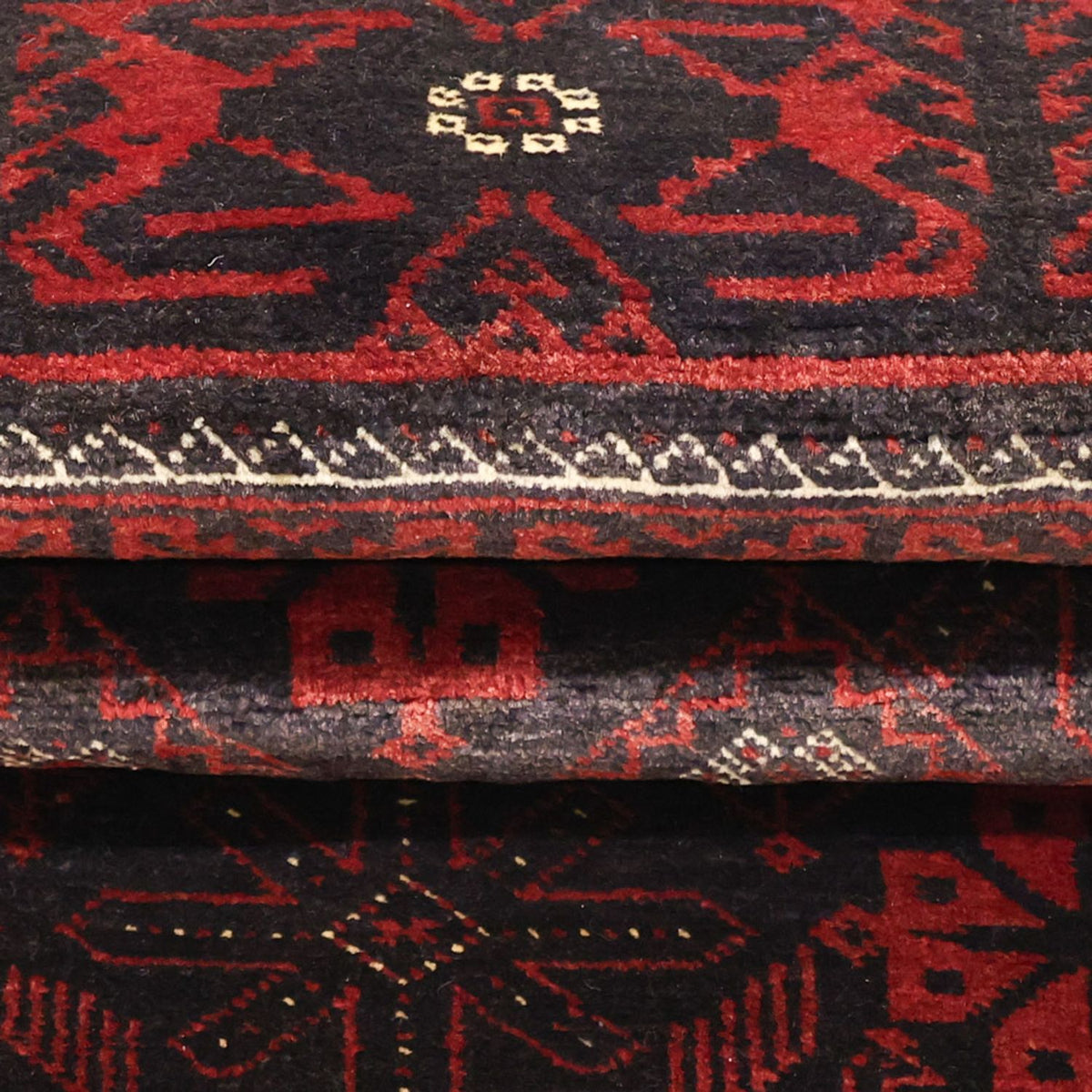 Runner Belutsch Rug - 193 x 104 cm - dark red