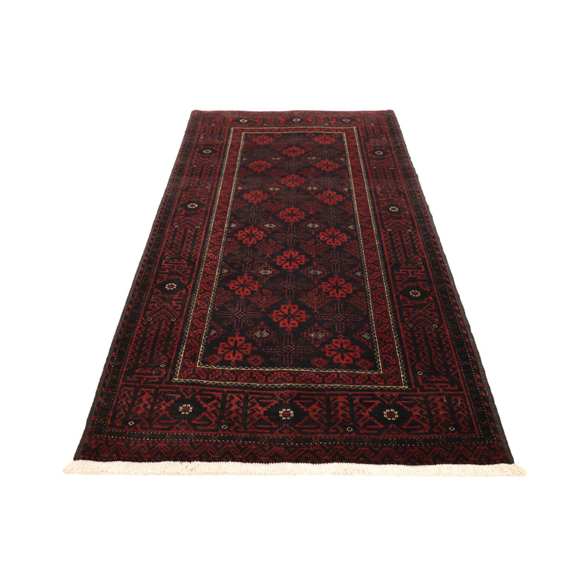 Runner Belutsch Rug - 193 x 104 cm - dark red