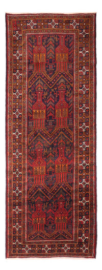 Runner Belutsch Rug - 293 x 108 cm - dark red