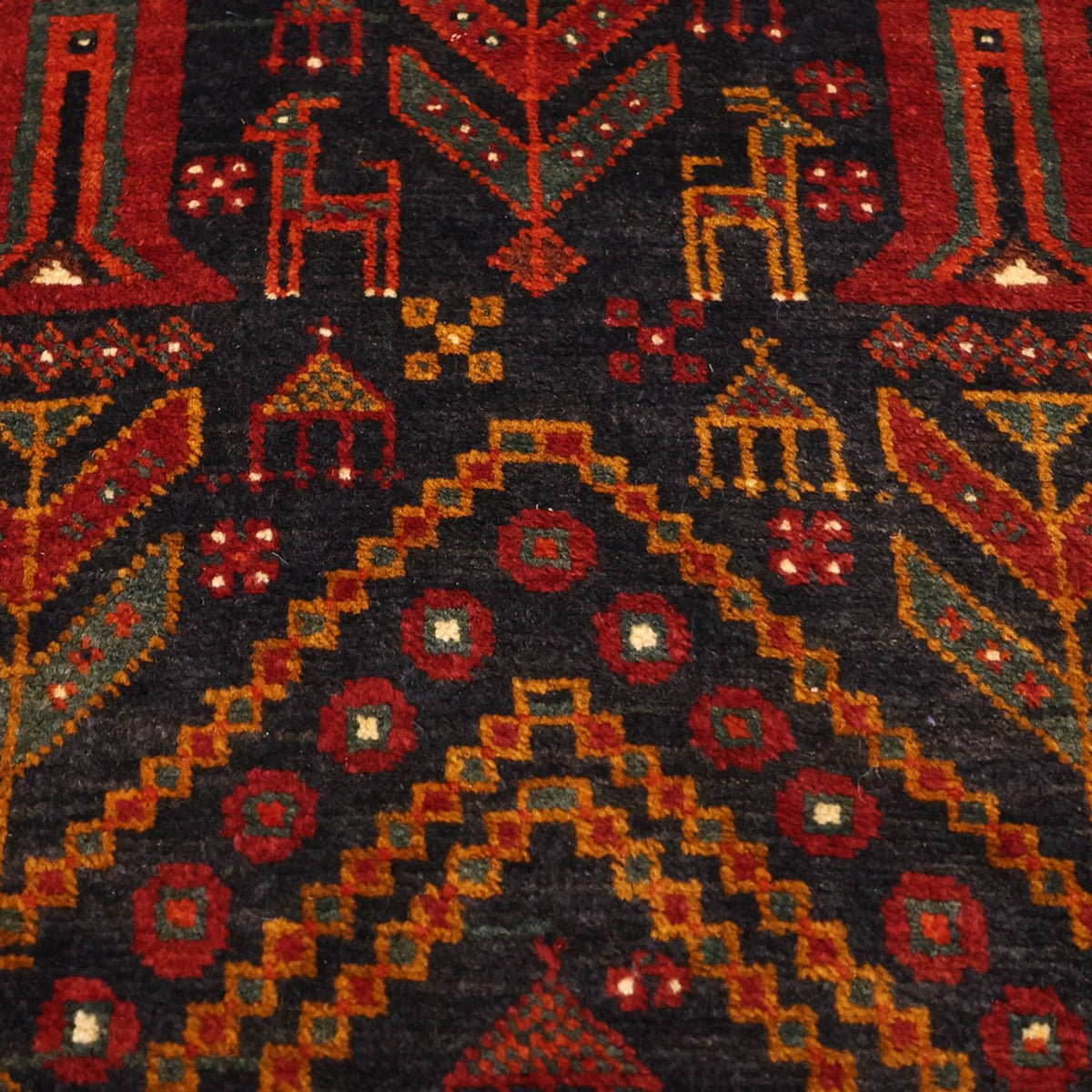 Runner Belutsch Rug - 293 x 108 cm - dark red