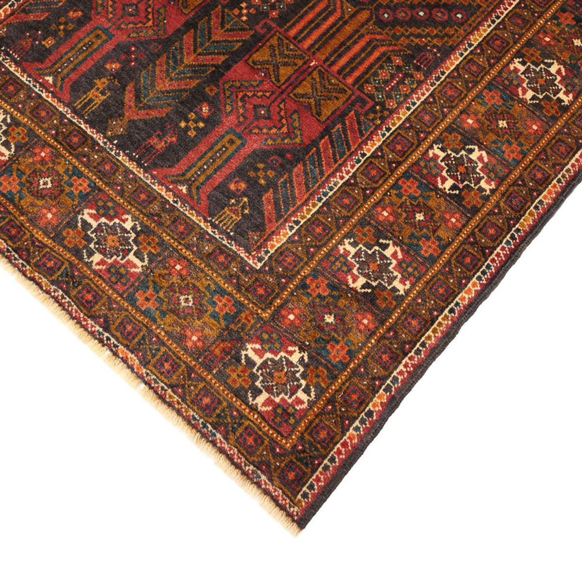 Runner Belutsch Rug - 292 x 103 cm - dark red